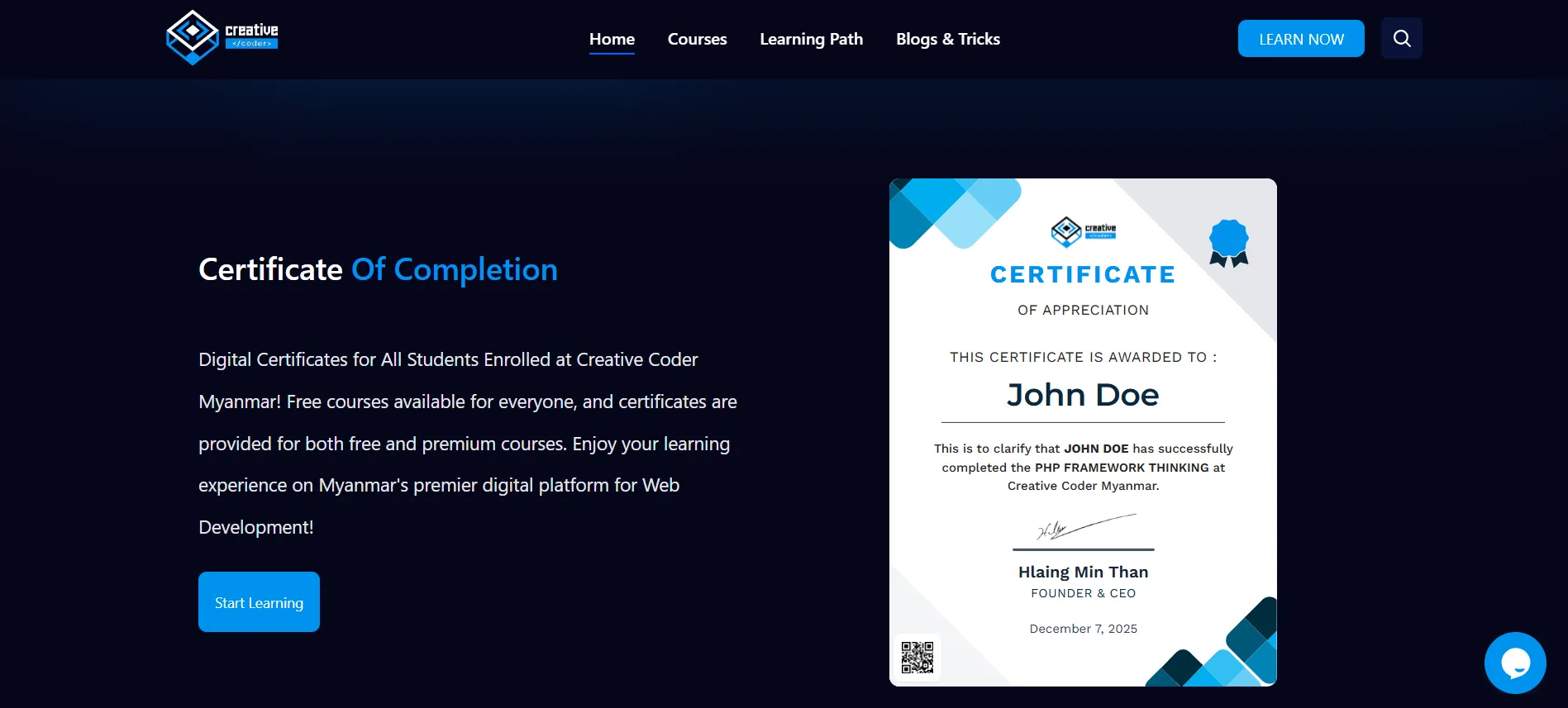 Creative Coder Myanmar Learning Platform - Screenshot 4