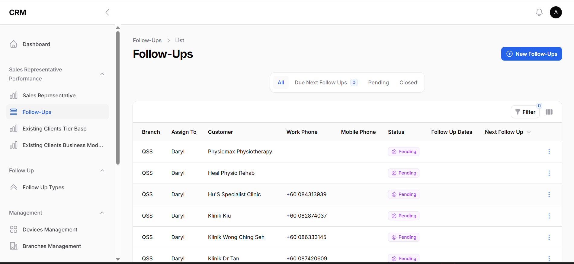 Custom and Dynamic CRM System - Screenshot 3